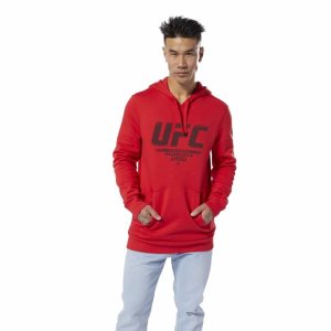 Reebok UFC Fan Gear Kapuzenpullover Herren - Rot - DE 546-RXC